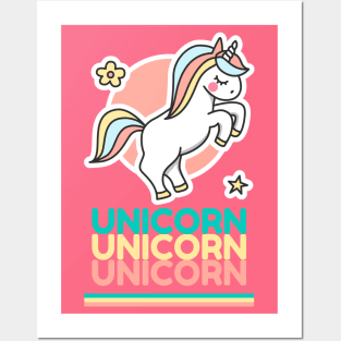 CUTE UNICORN Posters and Art